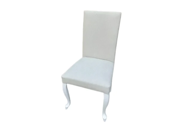 Sandalye18576 Giydirme Terletmz Keten Kumaş Kayın aslan ayak Parlak Beyaz El Yapı - Resim 7