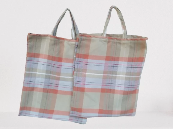 PAZAR ÇANTA 18556 2Ad Döşeme Kumaş Renkli Desenli 40 kg Taşıma Kapasite El Yapım - 2