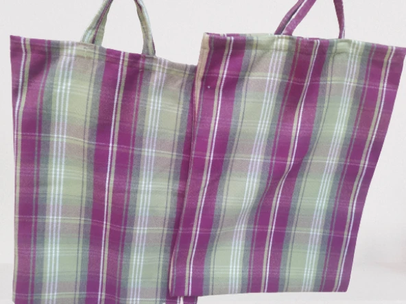 PAZAR ÇANTA18557 2Ad Döşemelik Kumaş Mor Renkli Desen 40kg Taşıma Kapasite - 8