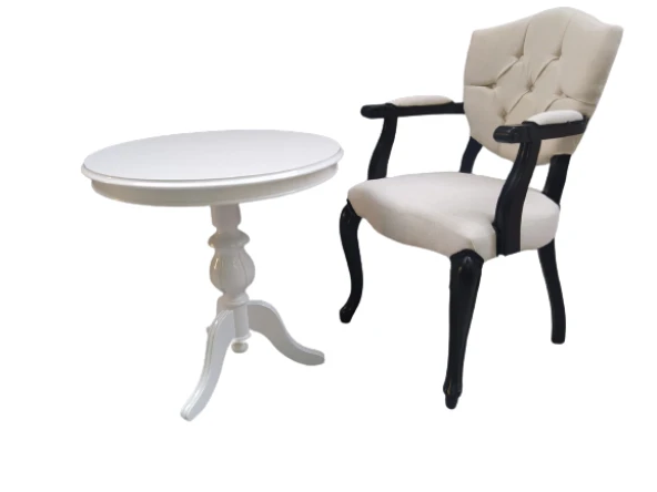 Sandalye Berjer 18480 Model Kayın ASLAN Baba ayak Fiskos Siyah Terletmez keten - 5