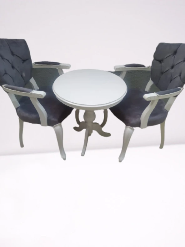 Fiskos-Berjer 18441 Sandalye Kelebek Model Klasik Kayın Aslan ayak Parlak beyaz - 2