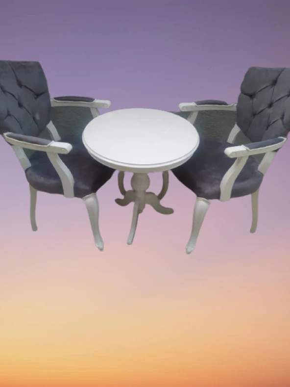 Fiskos-Berjer 18441 Sandalye Kelebek Model Klasik Kayın Aslan ayak Parlak beyaz - 3