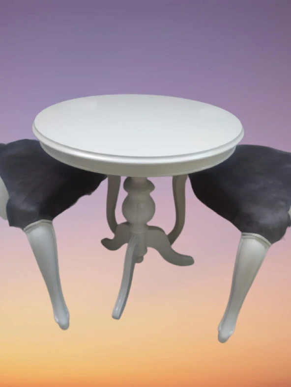 Fiskos-Berjer 18441 Sandalye Kelebek Model Klasik Kayın Aslan ayak Parlak beyaz - 5