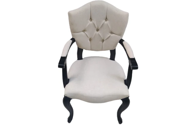 Sandalye 18482 KELEBEK Berjer Model Kayın ASLAN Ayak Siyah Terletmz keten kumaş - 3