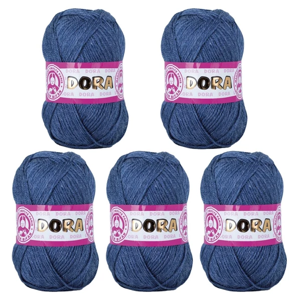 Ören Bayan Dora Örgü İpi Mavi (138) 5'Li Paket