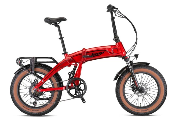 ARMOUR - 20" - Katlanır (FAT Bike) - 7 Vites - Elektrikli - Elektrik Kırmızı-Siyah