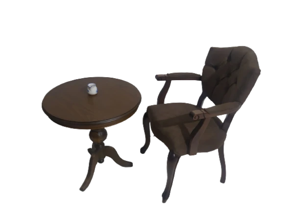 Fiskos-Berjer 18200 Sandalye Kelebek Parlk Ceviz Babyfac Kapiton Kumaş Aslan ayak