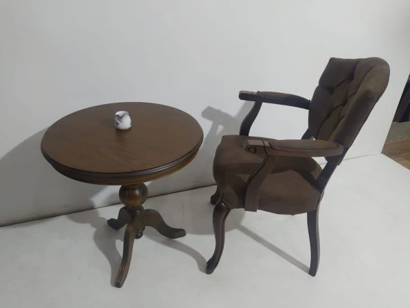 Fiskos-Berjer 18200 Sandalye Kelebek Parlk Ceviz Babyfac Kapiton Kumaş Aslan ayak - 2