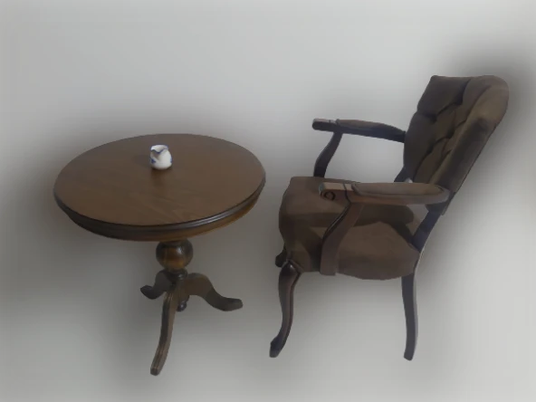 Fiskos-Berjer 18200 Sandalye Kelebek Parlk Ceviz Babyfac Kapiton Kumaş Aslan ayak - 3