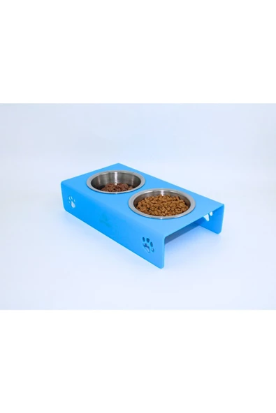 Petmagic Akrilik, Pleksi Kedi, Köpek Çelik Ikili Mama Ve Su Kabı - Resim 4