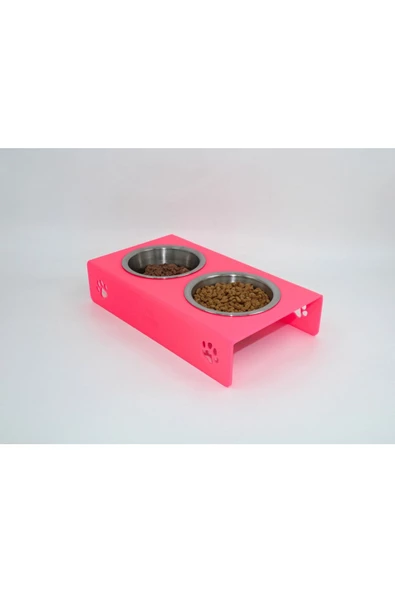 Petmagic Akrilik, Pleksi Kedi, Köpek Çelik Ikili Mama Ve Su Kabı - Resim 3