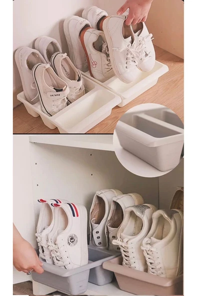 2 Adet Roma Bölmeli Sebze Meyve Düzenleyici Saklama Kabı Dolap Içi Düzenleyici Kutu - Resim 5