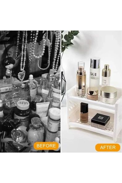 2 Adet Venedik 2 Katlı Tezgah Üstü Raf Baharatlık Dolap Içi Baharat Düzenleme Rafı - Organizer - 3