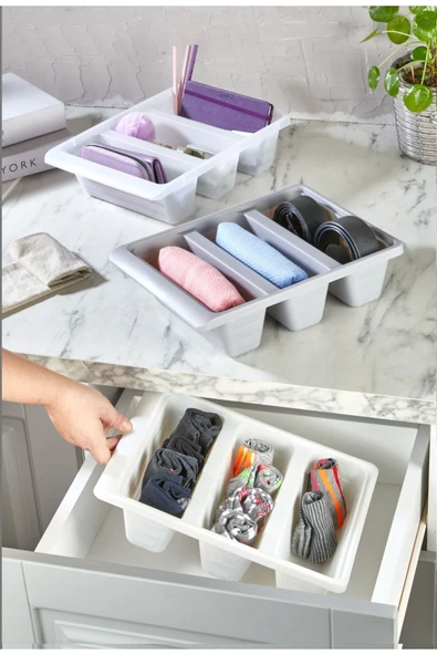 Roma 2 Adet Dolap Içi Düzenleyici Çekmece Içi Büfe Organizer Ikramlık Çay Kahve Sunum Tepsisi - 6