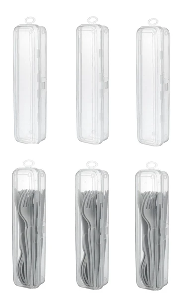 6 Adet Multix Çatal Kaşık Bıçak Saklama Kutusu - Çeyizlik Kaşık Takımları Düzenleyici Organizer - Resim 2