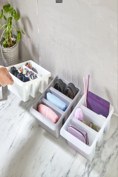 Roma 3 Adet Çekmece Içi Çorap Eşarp Kemer Makyaj Malzemesi Organizeri Düzenleyici - Resim 2