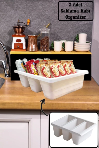 Roma 2 Adet Dolap Içi Düzenleyici Çekmece Içi Büfe Organizer Ikramlık Çay Kahve Sunum Tepsisi