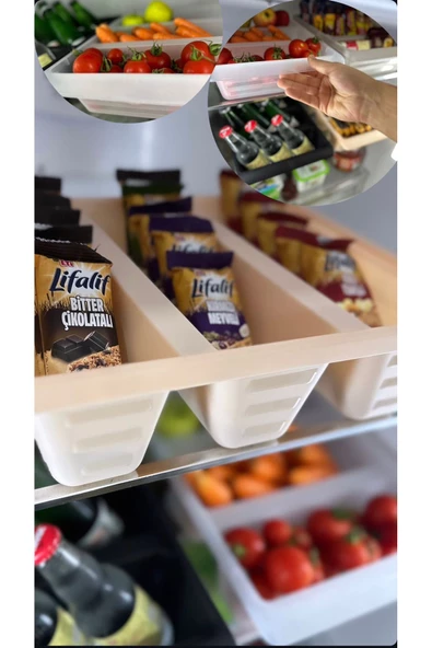 3 Adet Roma 3 Bölmeli Dolap Içi Düzenleyici Çekmece Içi Organizer Ikramlık Çay Şeker Kutusu - 2