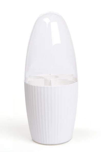 7 Bölmeli Beyaz Makyaj Fırçası Ve Kozmetik Düzenleyici Şeffaf Kapaklı Toparlayıcı Organizer - Resim 6