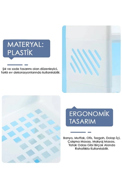 2 Adet Venedik Banyo Rafı Makyaj Takı Kozmetik Rafı Düzenleyici 2 Katlı Parfüm Krem Standı - 3