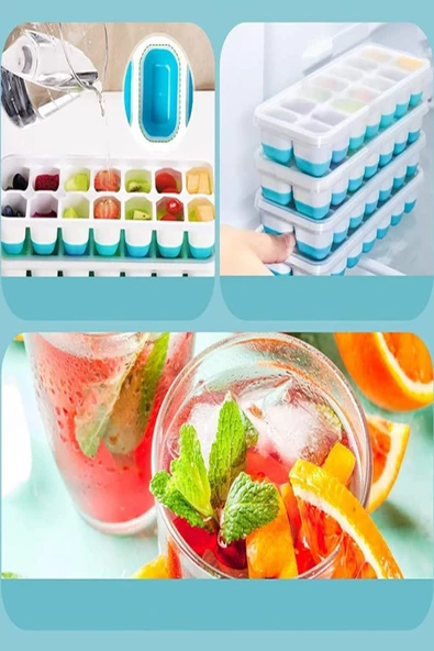 5 Adet Bas Parmak Silikon Buz Kalıbı 12 Bölmeli Buz Kalıbı Silikon Buzluk - Resim 2