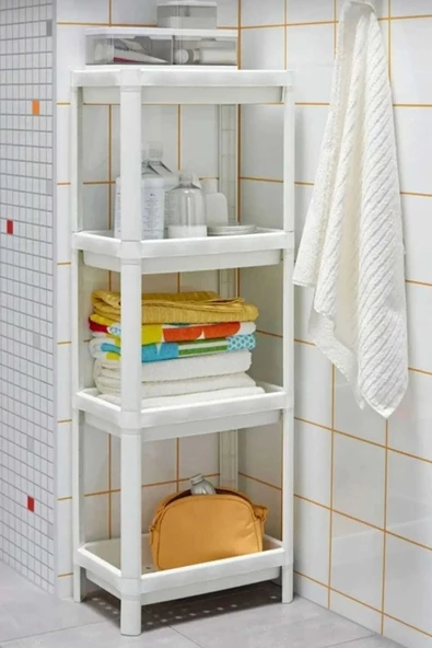 2'li Set 3 Bölmeli Vesken 2 Katlı Venedik Raf Ünitesi Banyo Raf Ünitesi Seti Şampuanlık Havluluk - 3