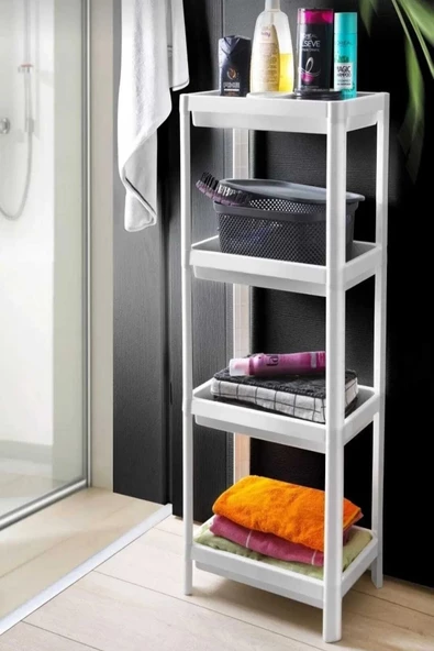 2'li Set 3 Bölmeli Vesken 2 Katlı Venedik Raf Ünitesi Banyo Raf Ünitesi Seti Şampuanlık Havluluk - 2