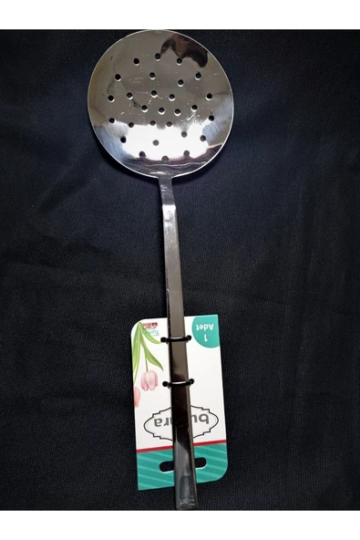 5'li Çelik Düz Servis Seti Kepçe Kevgir Takımı Kaşık Çatal Spatula Lüks Pratik Mutfak Seti - 6