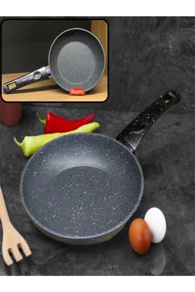 Granit 18 Cm Tekli Tava Siyah - Omlet Tavası Kahvaltılık Sos Tava