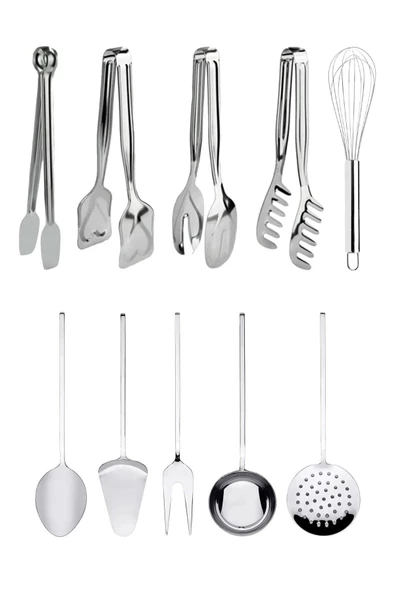 10 Parça Mutfak Servis, Pasta, Makarna, Salata Maşası Ve Kepçe, Kevgir, Kaşık, Spatula Seti