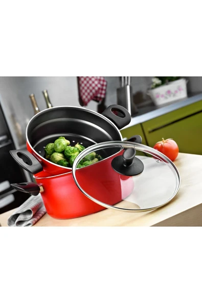 22 Cm Haşlama Tenceresi Buharda Pişirme Tenceresi Mantı Sebze Ek Gıda Pişirme Tenceresi - Resim 5