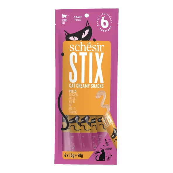 Schesir Stix Tavuk Etli Krema Kedi Sıvı Ödülü 6 X 15 Gr