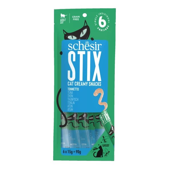 Schesir Stix Ton Balıklı Krema Kedi Sıvı Ödülü 6 X 15 Gr