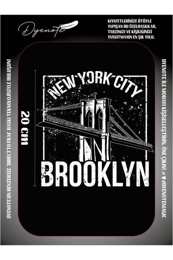 City Şehir New York Brooklyn Kumaş Aplike Yama Ütü Ile Yapışan Transfer Baskı Kağıdı Dtf Arma