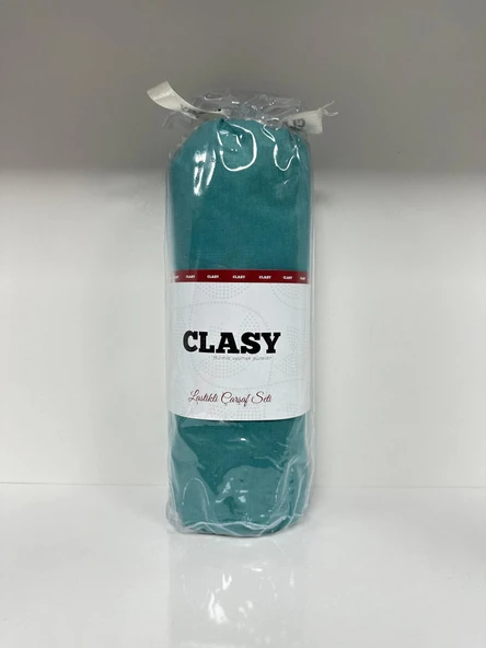 Clasy Ranforce Lastikli Çarşaf Seti Tek Kişilik Düz Su Yeşili - 1