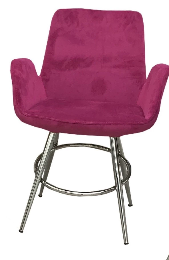 Sandalye 14176 MAKİ Kollu Krem Model Dökme Sünger Metal Nikelaj Babyface kumaş
