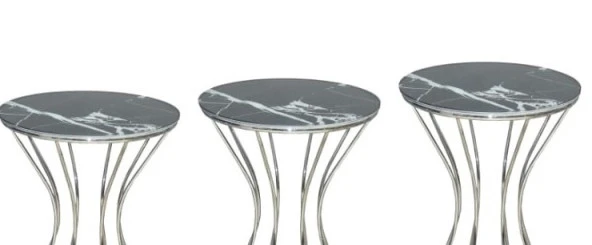 Brc KUM SAAT 14066 Zigon Metal KROM Renk kaplama Siyah Mermer temper cam El yapım - Resim 3