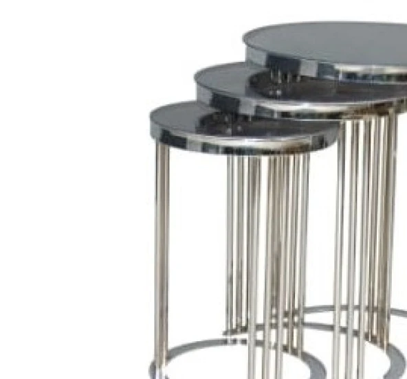 Brc Zigon 14062 C Model 3lü Siyah TEMPER cam Metal transmisyon Krom Renk Kaplam El Yapı - Resim 2