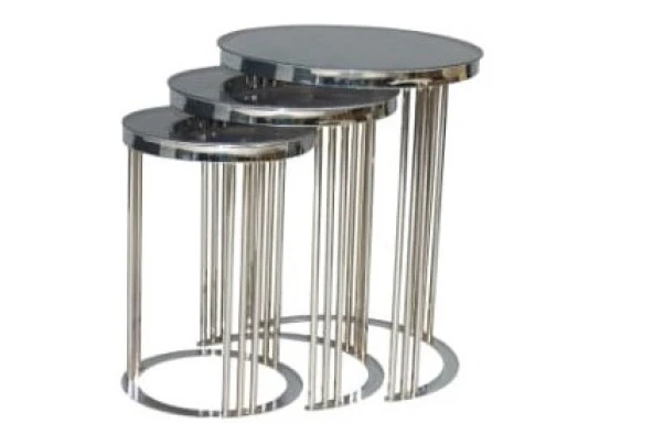 Brc Zigon 14062 C Model 3lü Siyah TEMPER cam Metal transmisyon Krom Renk Kaplam El Yapı - Resim 3