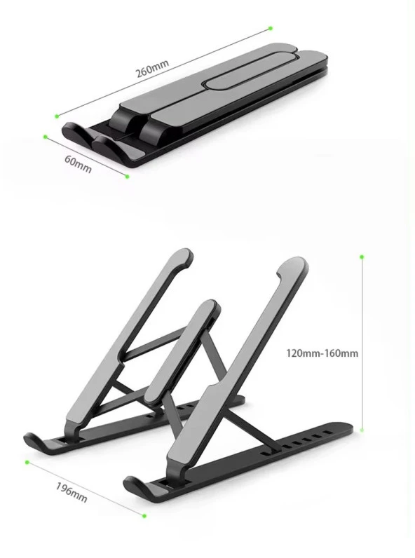 Newface P1 ABS Plastik Laptop Standı - Siyah - 4