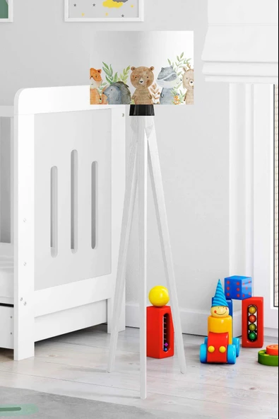 Suluboya Hayvanlar Çocuk Odası Lambader