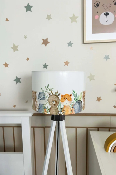 Suluboya Hayvanlar Çocuk Odası Lambader - 2