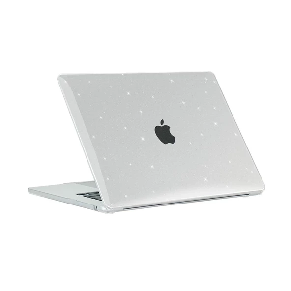 Apple Macbook Air 15inç M3 A3114 Kılıf Simli Ön Arka Kapak - 9