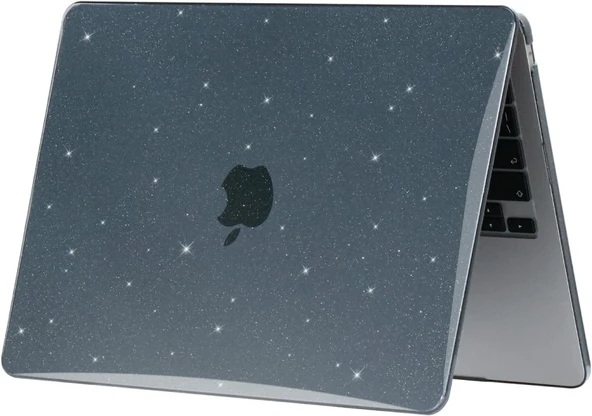 Apple Macbook Air 15inç M3 A3114 Kılıf Simli Ön Arka Kapak - 12