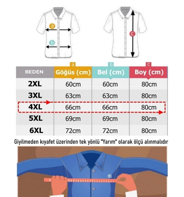 Erkek Battal 125 Kilo İçin Uygun Kısa Kol İnce Gömlek - 2
