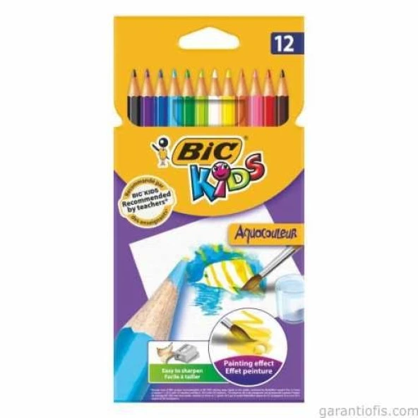 Bic Aquacouleur Sulu Boya Etkili Kuru Boya Kalemi (12 Renk)