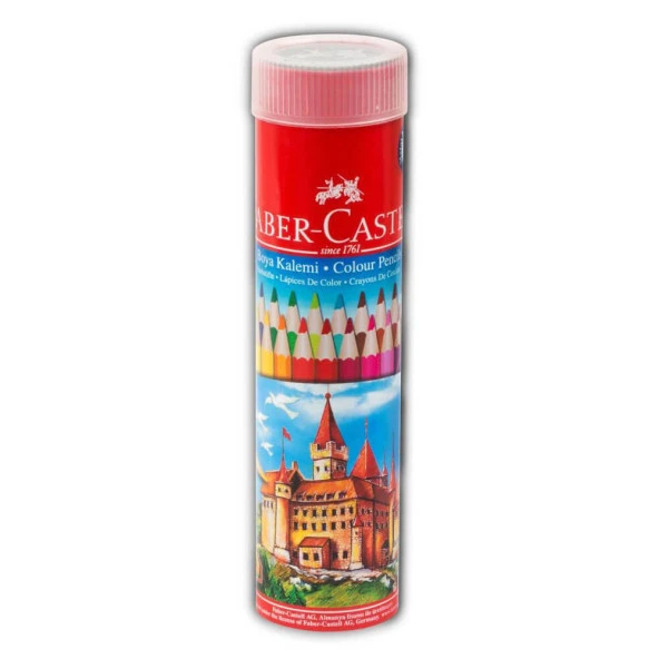 Faber Castell 24 Renk Kuru Boya Metal Tüp Kutuda
