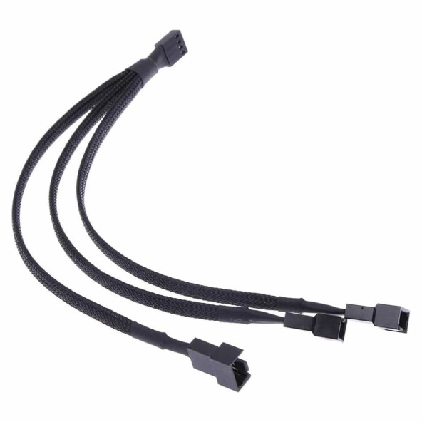1 to 3 Çoğaltıcı 25cm Fan Uzatma Kablosu Y Tip 4 Pin 3 Pin Bilgisayar Kasa Anakart Ekran Kartı - 6