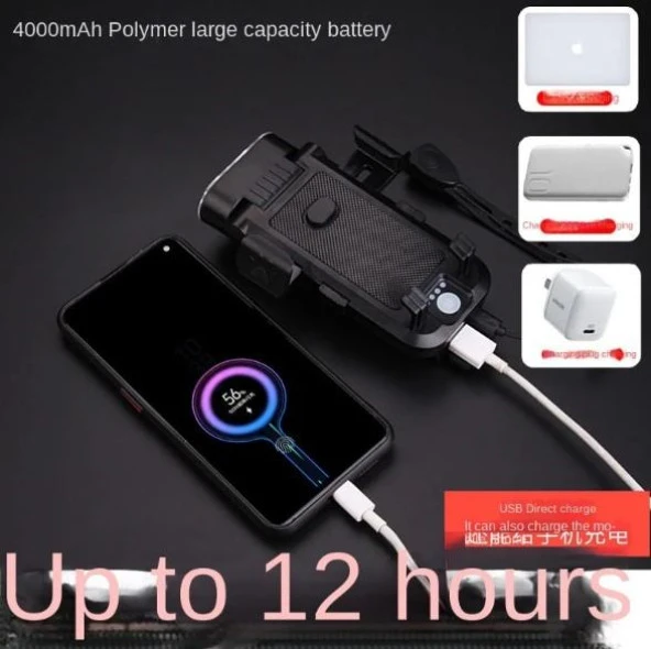 FORTE GT 6139-2 Bisiklet Ön Işık 500 Lümen Usb Şarjlı Yüksek Güçlü Far Ve Telefon Tutucu Siyah - 3