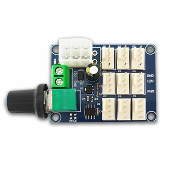 9 Kanal Dc 12V Pwm Fan Hız Kontrol Kartı Klemens Atx Besleme Soket Pot Kontrol Bilgisayar Pc Cpu